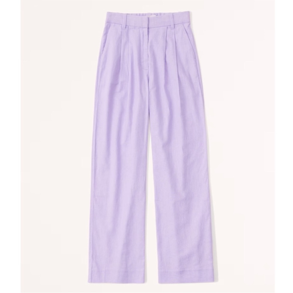 Abercrombie & Fitch • linen-blend tailored wide leg pant sz M regular